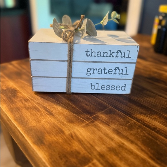 White Decorative Block Set with Greenery - Picture 2 of 2